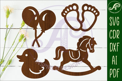 Baby icons silhouette laser cut outs SVG file 5 SVG APInspireddesigns 