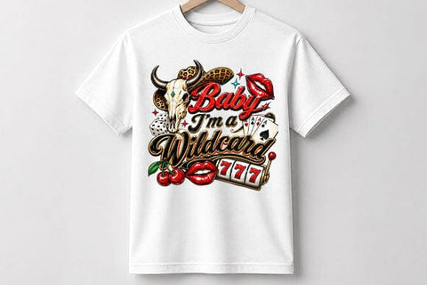 Baby I'm a Wildcard Cowgirl PNG | Funny Western Casino Sublimation PNG SVG BillahCrafts 