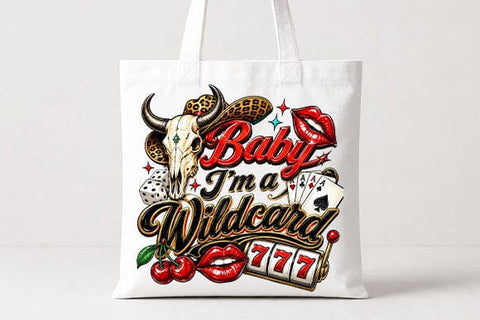 Baby I'm a Wildcard Cowgirl PNG | Funny Western Casino Sublimation PNG SVG BillahCrafts 