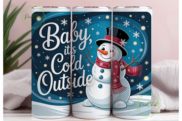 Baby It's Cold Outside 20oz Tumbler Wrap Sublimation PixelChick 