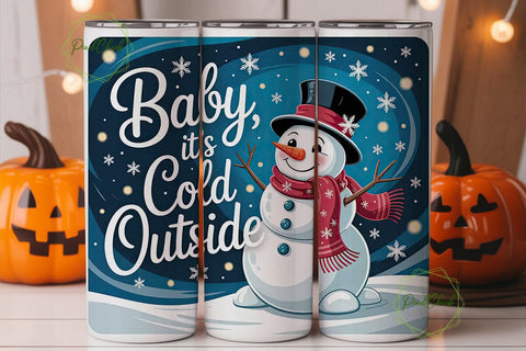 Baby It's Cold Outside 20oz Tumbler Wrap Sublimation PixelChick 