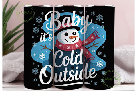 Baby It's Cold Outside 20oz Tumbler Wrap Sublimation PixelChick 