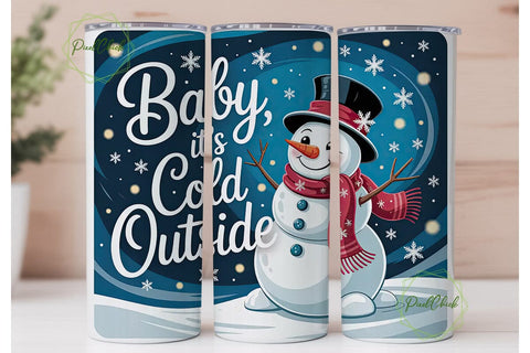 Baby It's Cold Outside 20oz Tumbler Wrap Sublimation PixelChick 