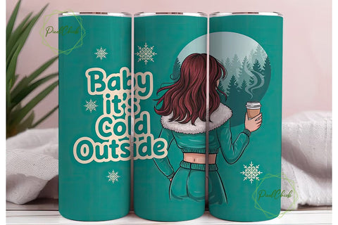 Baby It's Cold Outside 20oz Tumbler Wrap Sublimation PixelChick 