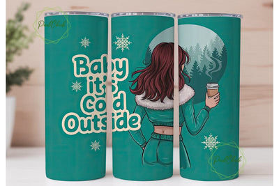 Baby It's Cold Outside 20oz Tumbler Wrap Sublimation PixelChick 