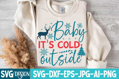 Baby It’s Cold Outside SVG Design,Baby It’s Cold Outside Sublimation PNG,Christmas Svg Design,Christmas t-Shirt Design SVG BlackCatsMedia 