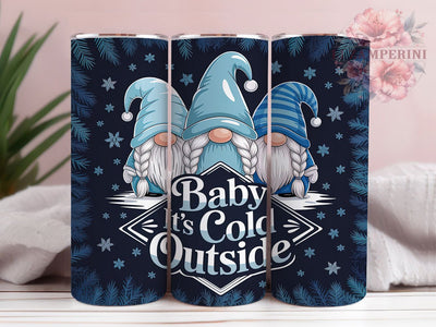 Baby It’s Cold Winter Gnomes Tumbler, Winter Gnome Design, Baby It's Cold Outside, Cute Winter Gnomes, Holiday Gnome Art, 20oz Tumbler, Sublimation Design Sublimation Li Zamperini 