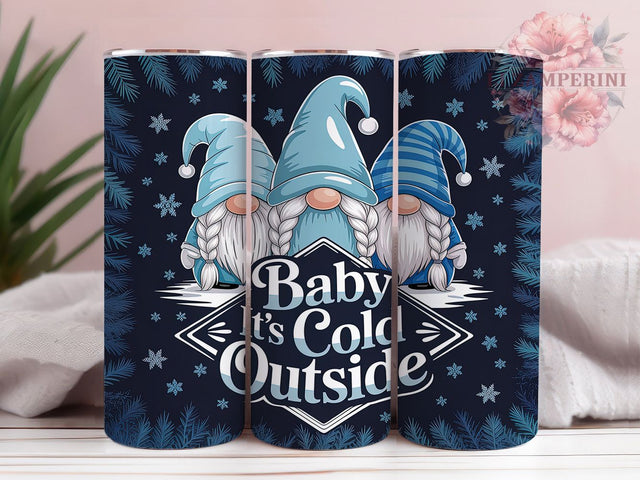 Baby It’s Cold Winter Gnomes Tumbler, Winter Gnome Design, Baby It's Cold Outside, Cute Winter Gnomes, Holiday Gnome Art, 20oz Tumbler, Sublimation Design Sublimation Li Zamperini 