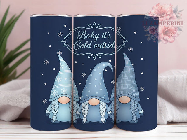Baby It’s Cold Winter Gnomes Tumbler, Winter Gnome Design, Baby It's Cold Outside, Cute Winter Gnomes, Holiday Gnome Art, 20oz Tumbler, Sublimation Design Sublimation Li Zamperini 