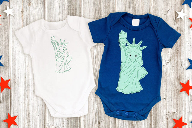 Baby Liberty Raggy Applique or Linework Embroidery Embroidery/Applique DESIGNS Designed by Geeks 