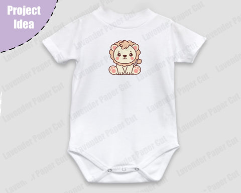 Baby Lion SVG, Kawaii Lion, Nursery decor, Safari Animal, Baby Shower Gift, PNG, JPG, Clipart, Embroidery, Cricut or Silhouette SVG Lavender Paper Cut 