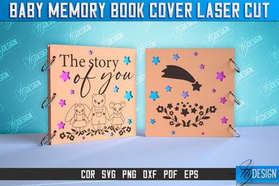 Baby Memory Book Cover | Memory Album Cover | Children's Design | CNC File SVG Fly Design 