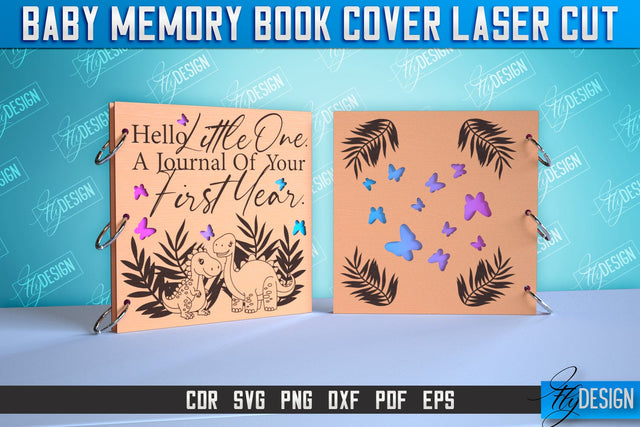 Baby Memory Book Cover | Memory Album Cover | Children's Design | CNC File SVG Fly Design 