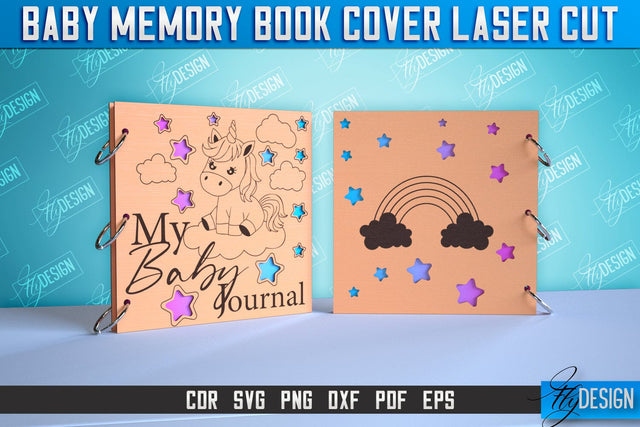 Baby Memory Book Cover | Memory Album Cover | Children's Design | CNC File SVG Fly Design 