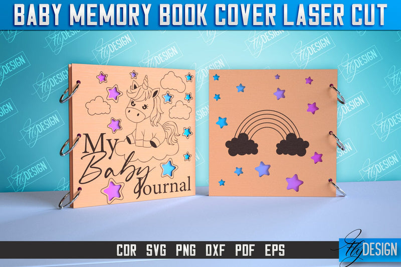Baby Memory Book Cover | Memory Album Cover | Children's Design | CNC File SVG Fly Design 