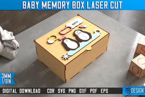 Baby Memory Box Bundle | Personalized Box | Storage Box | Gift Box | Baby Keepsake Box | CNC Files SVG Fly Design 