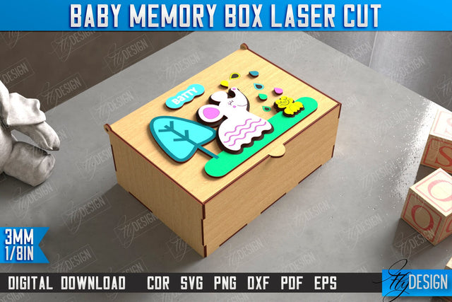 Baby Memory Box | Personalized Box | Storage Box | Gift Box | Baby Keepsake Box | CNC File SVG Fly Design 