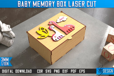 Baby Memory Box | Personalized Box | Storage Box | Gift Box | Baby Keepsake Box | CNC File SVG Fly Design 