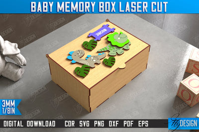 Baby Memory Box | Personalized Box | Storage Box | Gift Box | Baby Keepsake Box | CNC File SVG Fly Design 