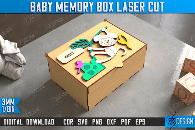 Baby Memory Box | Personalized Box | Storage Box | Gift Box | Baby Keepsake Box | CNC File SVG Fly Design 