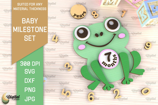 Baby Milestone Card Laser Cut. Baby Months Card SVG Design SVG Evgenyia Guschina 