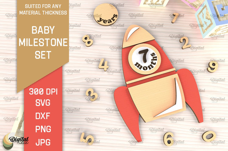 Baby Milestone Cards Laser Cut Bundle. Baby Months Cards SVG - So Fontsy