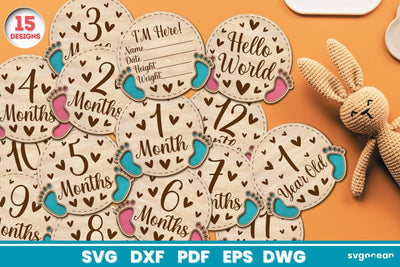 Baby Milestone Cards Laser Cut SVG SvgOcean 