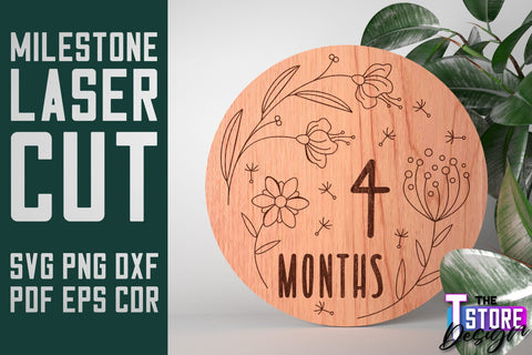 Baby Milestone Countdown Bundle | Milestone Marker Monthly | Baby Photo Props SVG The T Store Design 