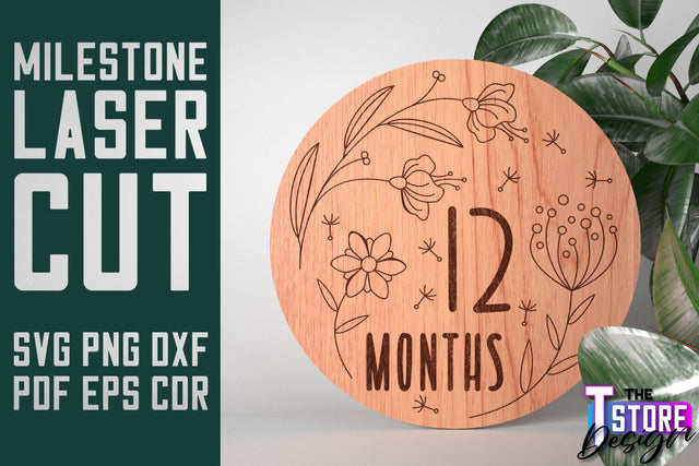 Baby Milestone Countdown | Milestone Marker Monthly | Baby Photo Props SVG The T Store Design 