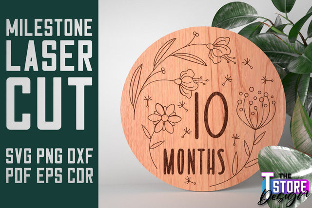Baby Milestone Countdown | Milestone Marker Monthly | Baby Photo Props SVG The T Store Design 