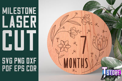 Baby Milestone Countdown | Milestone Marker Monthly | Baby Photo Props SVG The T Store Design 