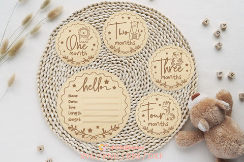 Baby Milestones Svg Bundle, Baby Monthly Milestones Svg, Baby First Year Milestones Svg SVG Artinrhythm shop 