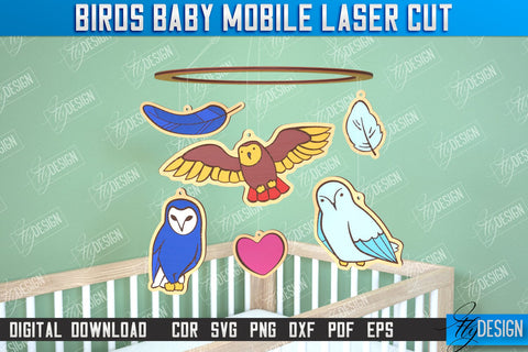 Baby Mobile Bundle | Birds Design | Baby Room Décor | New Born | CNC Files SVG Fly Design 
