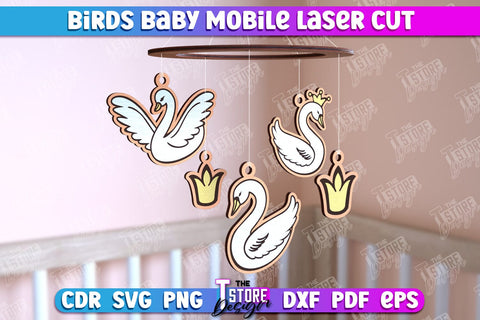 Baby Mobile Bundle | Birds Design | Baby Room Décor | New Born | CNC Files SVG The T Store Design 