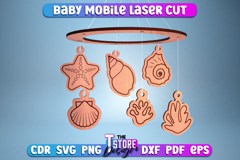 Baby Mobile Laser Cut | Home Design | Baby Room Décor | CNC Files SVG The T Store Design 