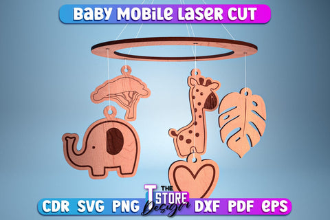 Baby Mobile Laser Cut | Home Design | Baby Room Décor | CNC Files SVG The T Store Design 
