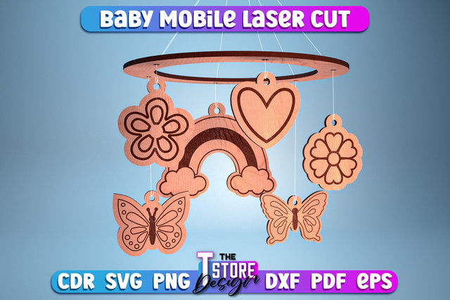 Baby Mobile Laser Cut | Home Design | Baby Room Décor | CNC Files SVG The T Store Design 