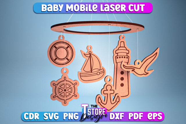 Baby Mobile Laser Cut | Home Design | Baby Room Décor | CNC Files SVG The T Store Design 