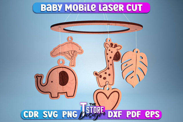 Baby Mobile Laser Cut | Home Design | Baby Room Décor | CNC Files SVG The T Store Design 