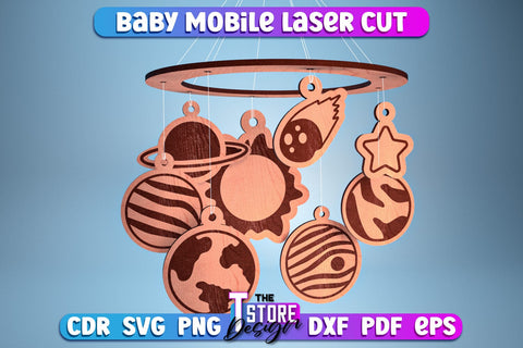 Baby Mobile Laser Cut | Home Design | Baby Room Décor | CNC Files SVG The T Store Design 