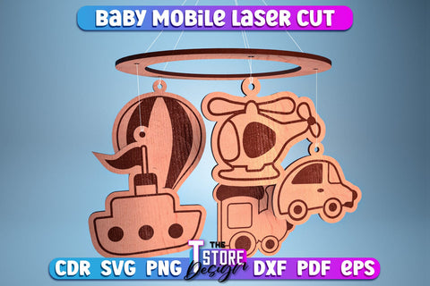 Baby Mobile Laser Cut | Home Design | Baby Room Décor | CNC Files SVG The T Store Design 