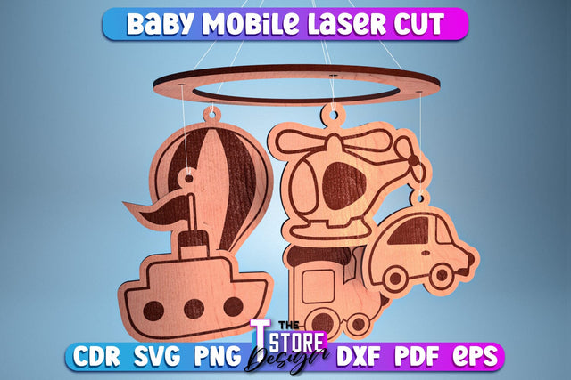 Baby Mobile Laser Cut | Home Design | Baby Room Décor | CNC Files SVG The T Store Design 