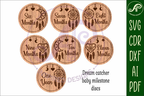 Baby monthly milestone discs SVG Dream catchers SVG APInspireddesigns 