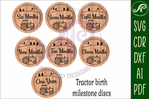 Baby monthly milestone discs SVG Farm tractor theme SVG APInspireddesigns 