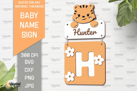 Baby Name Sign SVG Bundle. Wall Decor Laser Cut SVG Evgenyia Guschina 