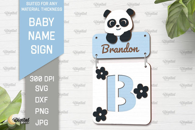 Baby Name Sign SVG. Wall Decor Laser Cut. Letter B SVG Evgenyia Guschina 