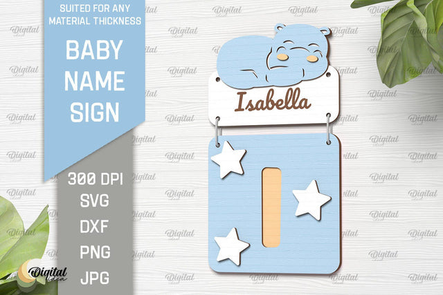 Baby Name Sign SVG. Wall Decor Laser Cut. Letter I SVG Evgenyia Guschina 