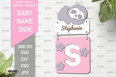 Baby Name Sign SVG. Wall Decor Laser Cut. Letter S SVG Evgenyia Guschina 
