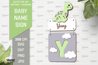 Baby Name Sign SVG. Wall Decor Laser Cut. Letter Y SVG Evgenyia Guschina 