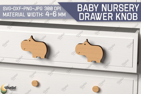 Baby Nursery Drawer Knobs SVG Bundle. 3D Wood Knobs Laser Cut SVG Evgenyia Guschina 